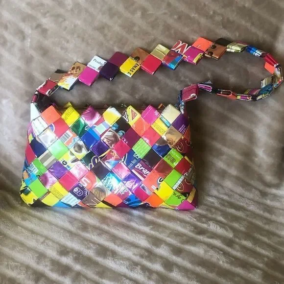 One of a kind candy wrapper handbag. - Picture 2 of 5